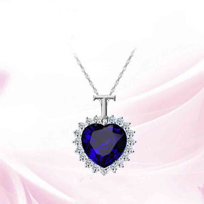 Heart shaped crystal pendant gemstone necklace jewelry