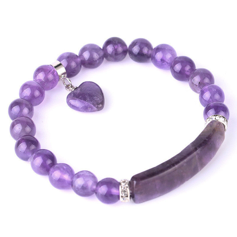 Amethyst single circle bracelet earrings