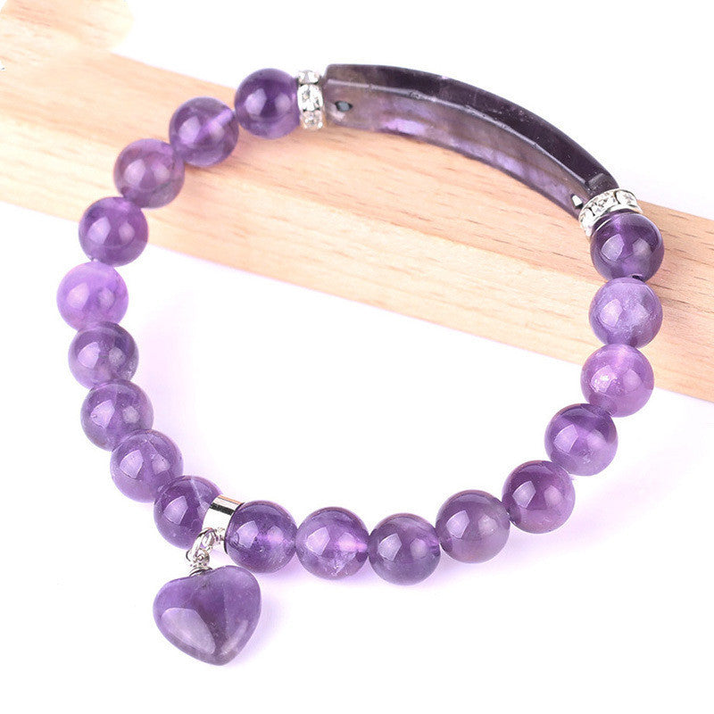 Amethyst single circle bracelet earrings